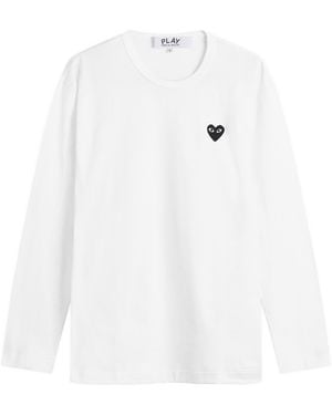 COMME DES GARÇONS PLAY Heart Long Sleeve T-Shirt - White