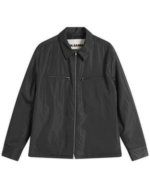 Jil Sander Nylon Zip Up Shirt Jacket - Black