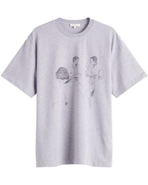 JW Anderson Cafe Scene Printed T-Shirt - Purple