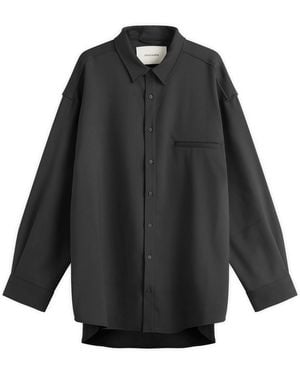 Entire studios Giant Wool Shirt - Black
