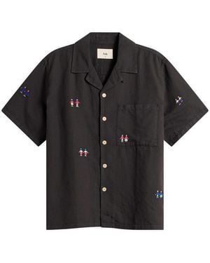 Folk Presented By End. Relaxed Soft Collar Vacation Shirt - Black
