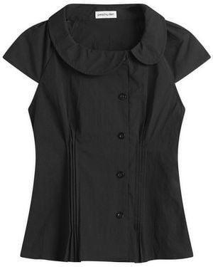 Peachy Den Missy Asymmetric Blouse - Black
