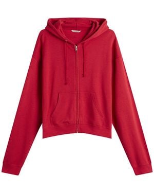 AURALEE High Twist Zip Hoodie - Red