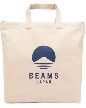 BEAMS Japan 2 Way Canvas Tote Bag - White