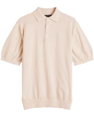 Beams Plus Boucle Knit Polo - Natural