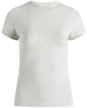ADANOLA Cotton Elastane Crewneck Short Sleeve Top - White