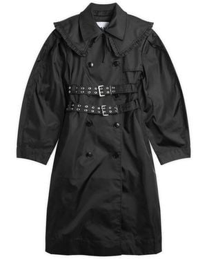 Ganni Duchesse Nylon Trenchcoat - Black