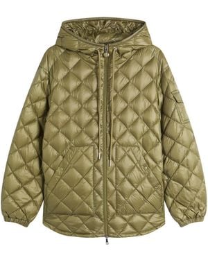 Moncler Shiny Quilted Hood Overshirt - Green
