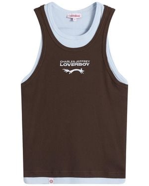 Charles Jeffrey Double Logo Tank Top - Brown