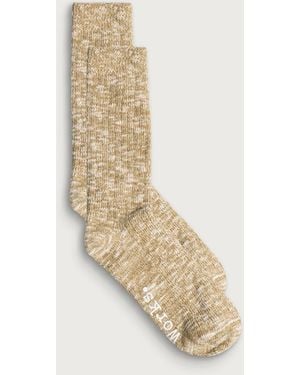 Universal Works Slub Knit Slub Sock - White