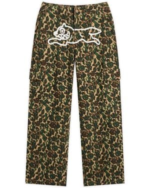 ICECREAM Running Dog Woodland Cargo Trousers - Green