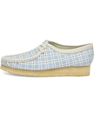 Clarks Check Wallabee Boot - Blue