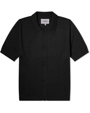 Corridor NYC Pointelle Knit Short Sleeve Shirt - Black