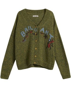 STORY mfg. Hand Knit Bulb Cardigan - Green