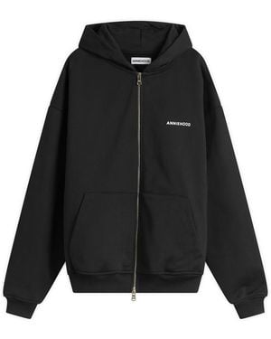 Annie Hood Mini Logo Zip Hoodie - Black