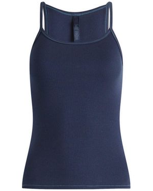 Skims Cotton Rib Scoop Tank - Blue