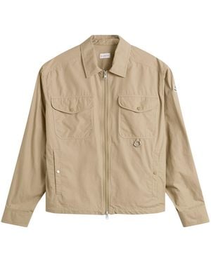Moncler Zip Up Shirt Jacket - Natural