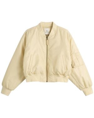 Anine Bing Cropped Leon Bomber Jacket - Natural