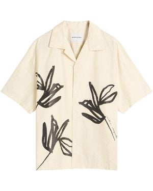 MKI Miyuki-Zoku Washed Ink Flower Vacation Shirt - Natural