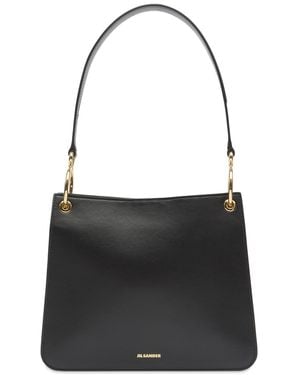 Jil Sander Otto Sm Leather Shoulder Bag - Black