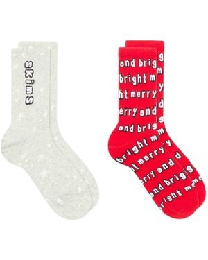 Skims X Cpfm Sport Crew Sock 2-Pack - Red