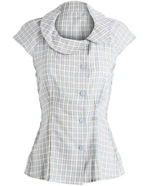 Peachy Den Missy Asymmetric Stretch Blouse Presented By End - Grey