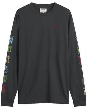 Damson Madder Winter Solstice Long Sleeve T-Shirt - Black