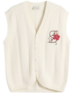 Drole de Monsieur Havana Embroidered Cardigan - White