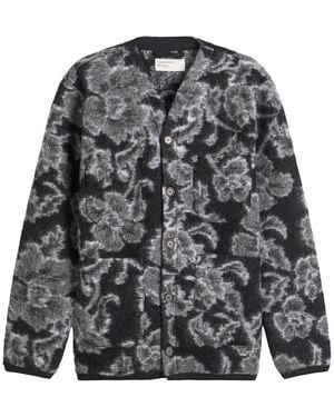 Universal Works Flower Fleece Cardigan - Grey