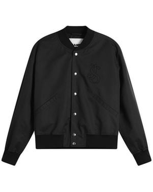 Jil Sander Snap Closure Varsity Jacket - Black