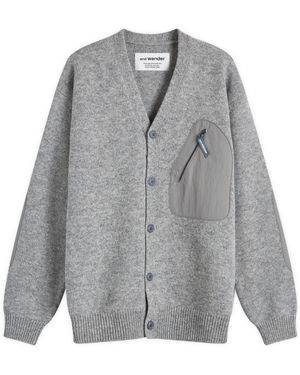 and wander Shetland Wool Cardigan - Grey
