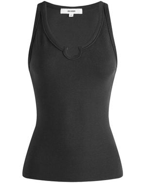 Joah Brown Henley Tank Top - Black