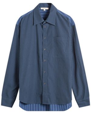 JW Anderson Patchwork Striped Shirt - Blue