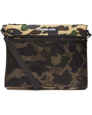 A Bathing Ape 1St Camo Sacoche Bag - Black