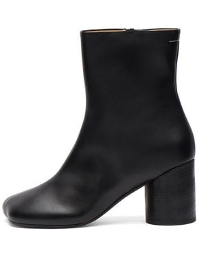 Maison Margiela Mm6 Heeled Moulded Toe Ankle Boots - Black