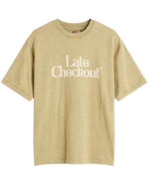 Late Checkout Logo Vintage Ringer T-Shirt - Yellow
