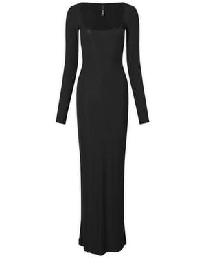 Skims Soft Lounge Long Sleeve Dress - Black