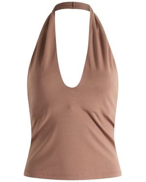 Skims Smooth Layers Halter Top - Brown
