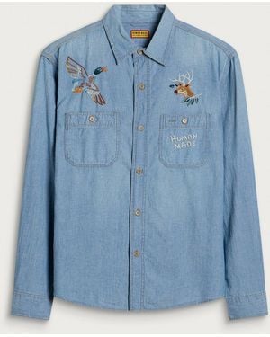 Human Made Embroidered Chambray Shirt - Blue
