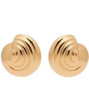 Missoma Shell Dome Oversized Stud Earrings - Metallic
