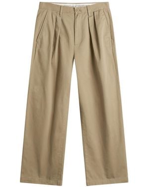 Beams Plus New Wide Pleated Chino - Natural