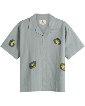 Folk Relaxed Soft Collar Vacation Shirt - Grey