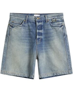 Rhude Boxy Traxedo Denim Shorts - Blue