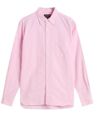 Beams Plus Button Down Oxford Shirt - Pink