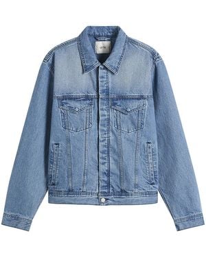 Arte' Circle Logo Denim Jacket - Blue