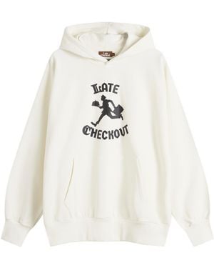 Late Checkout Bellboy Popover Hoodie - White