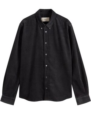 Ami Paris Fine Corduroy Velvet Adc Shirt - Black