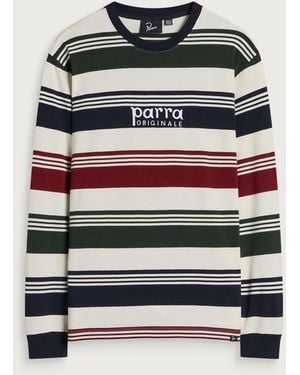 by Parra Original Stripe Long Sleeve T-Shirt - Blue