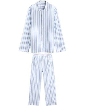 Calvin Klein Cotton Poplin Pajama Set - Blue
