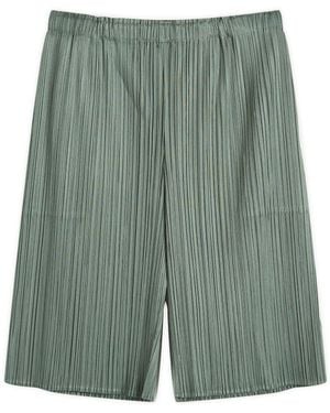 Pleats Please Issey Miyake Pleated Shorts - Green